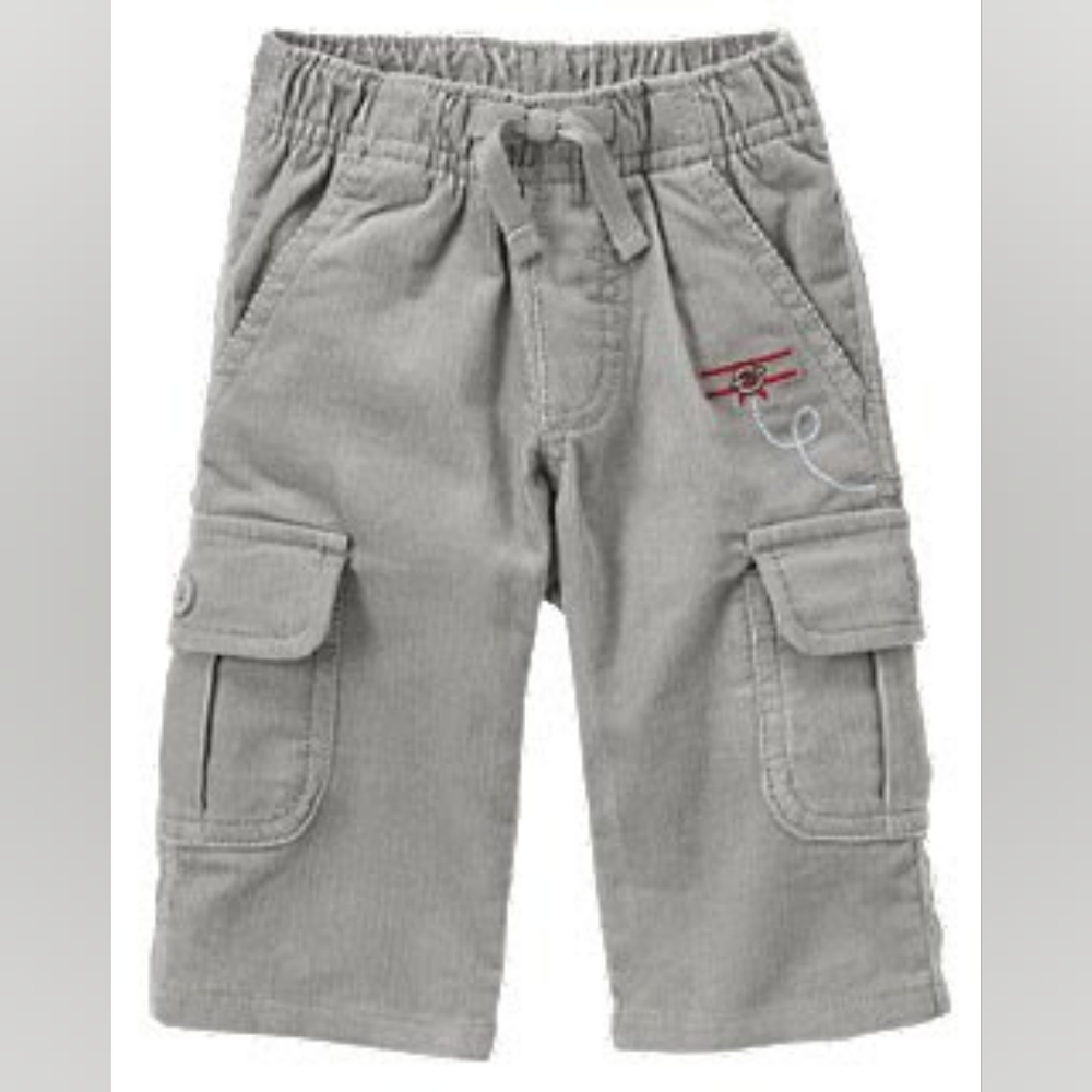Corduroy Pants With Appliqued Planes
